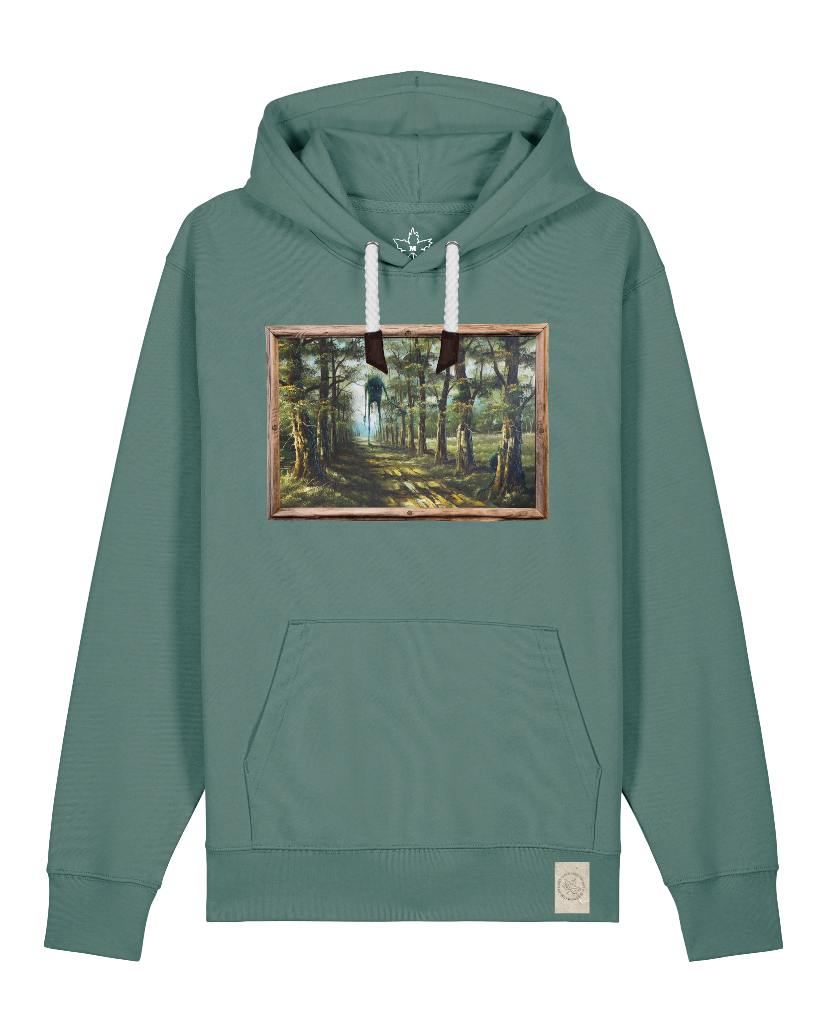 bio-unisex-medium fit-hoodie-wandertag-stsu177-blautanne-weiße kordel-front