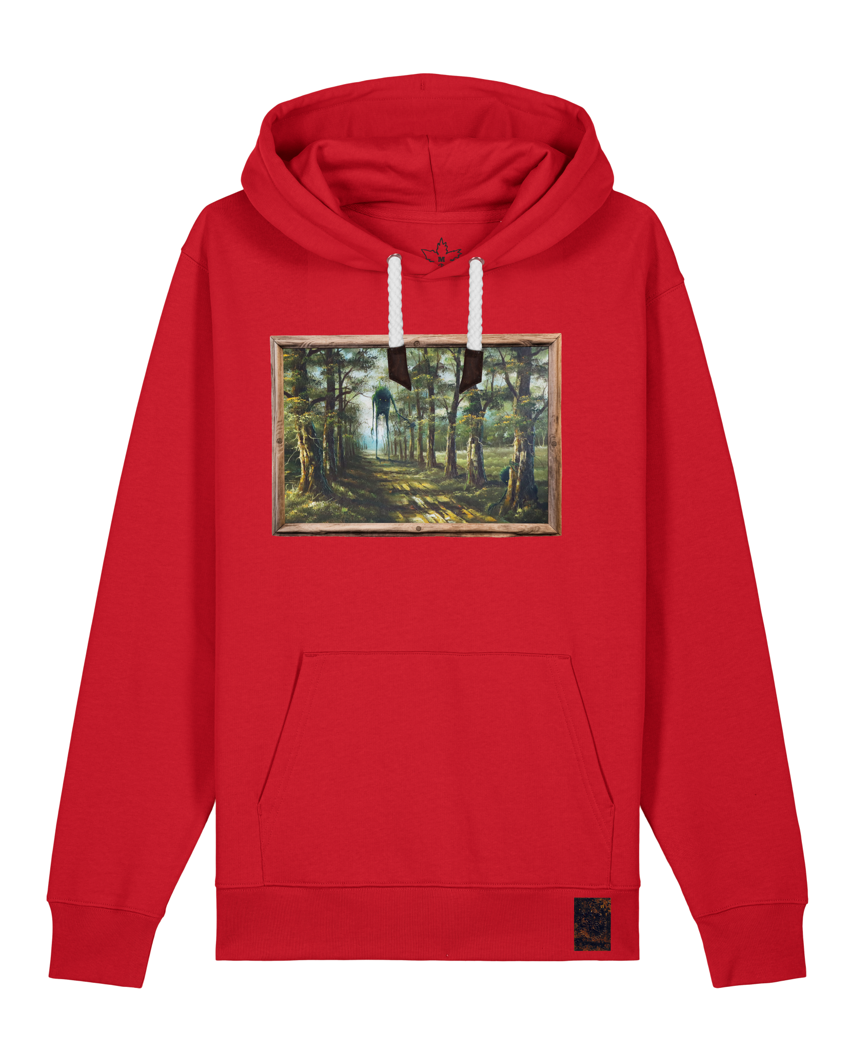 bio-unisex-medium fit-hoodie-wandertag-stsu177-erdbeere-weiße kordel-front