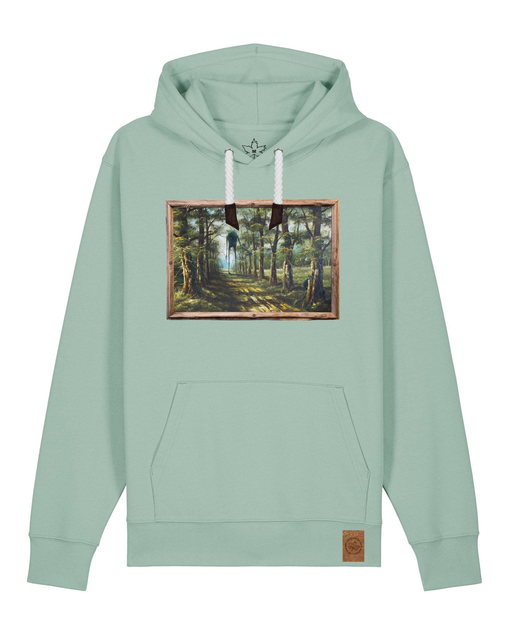 bio-unisex-medium fit-hoodie-wandertag-stsu177-eukalyptus-weiße kordel-front