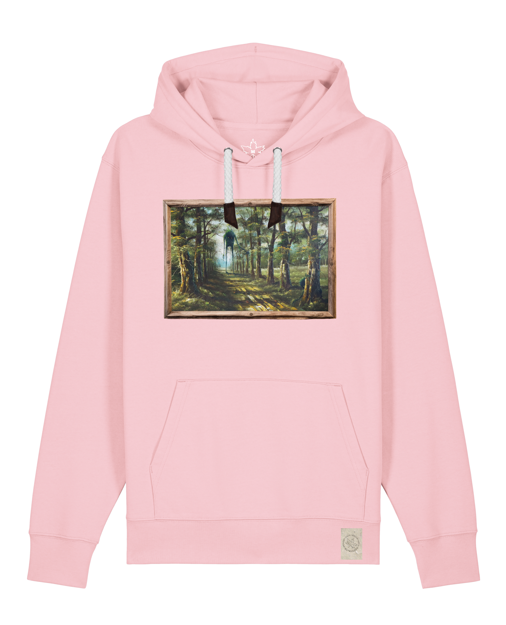 bio-unisex-medium fit-hoodie-wandertag-stsu177-flamingo-weiße kordel-front