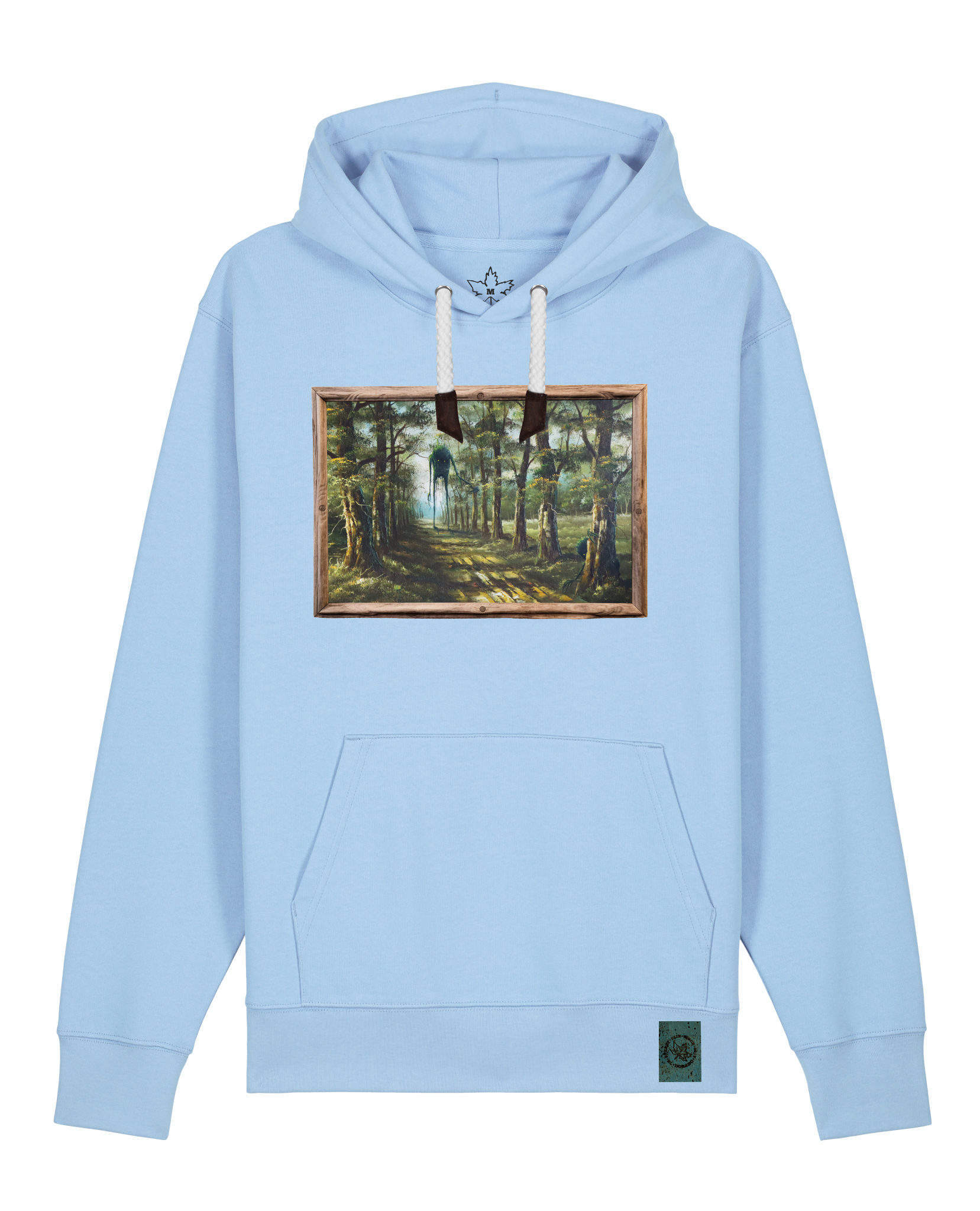 bio-unisex-medium fit-hoodie-wandertag-stsu177-lagune-weiße kordel-front