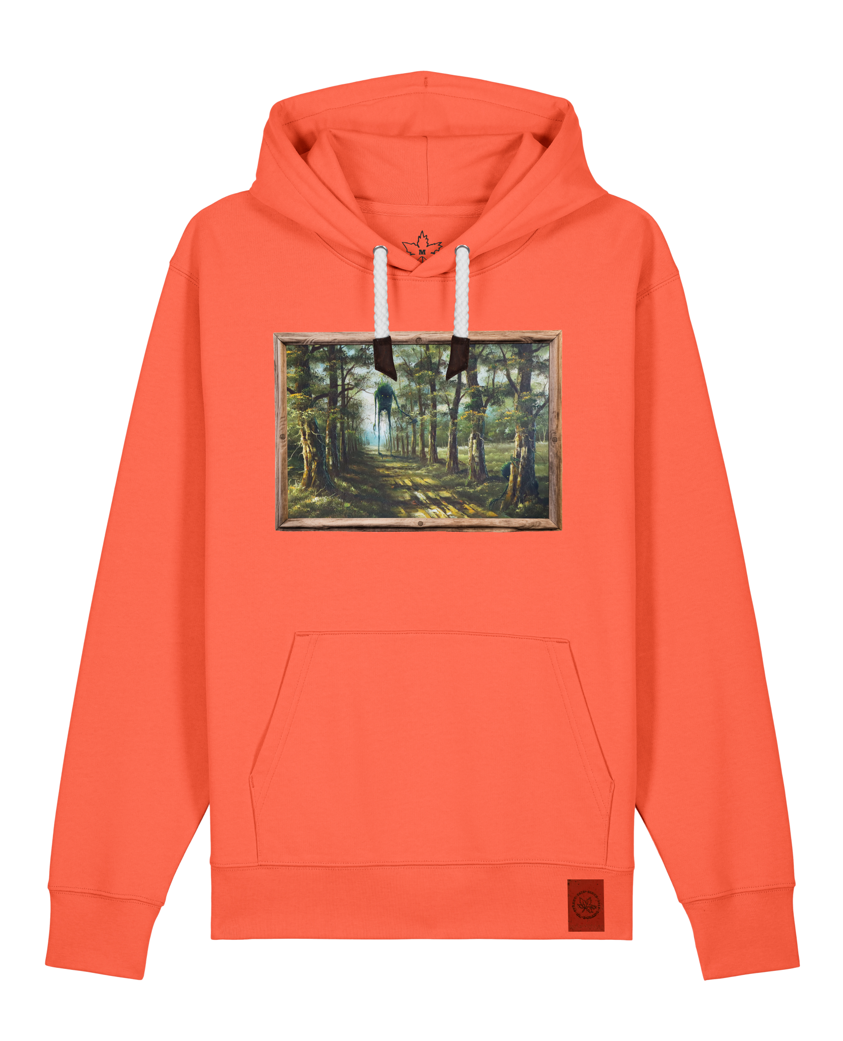 bio-unisex-medium fit-hoodie-wandertag-stsu177-mandarine-weiße kordel-front