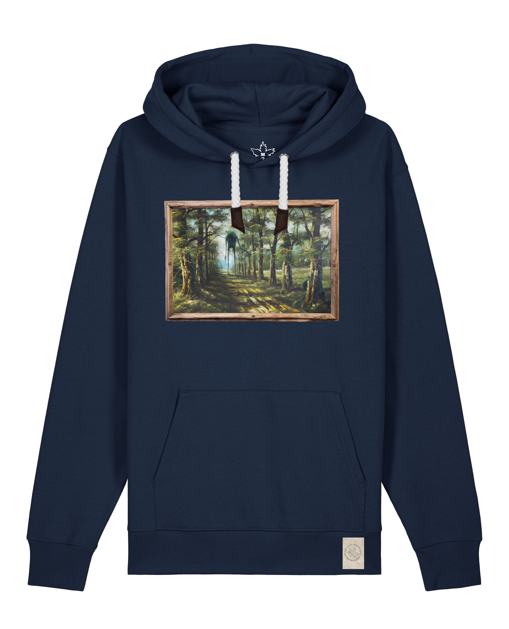bio-unisex-medium fit-hoodie-wandertag-stsu177-marine-weiße kordel-front