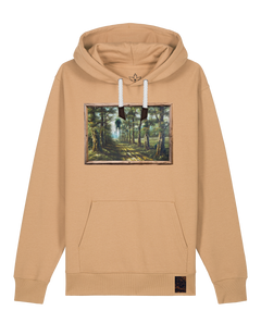 bio-unisex-medium fit-hoodie-wandertag-stsu177-meersand-weiße kordel-front