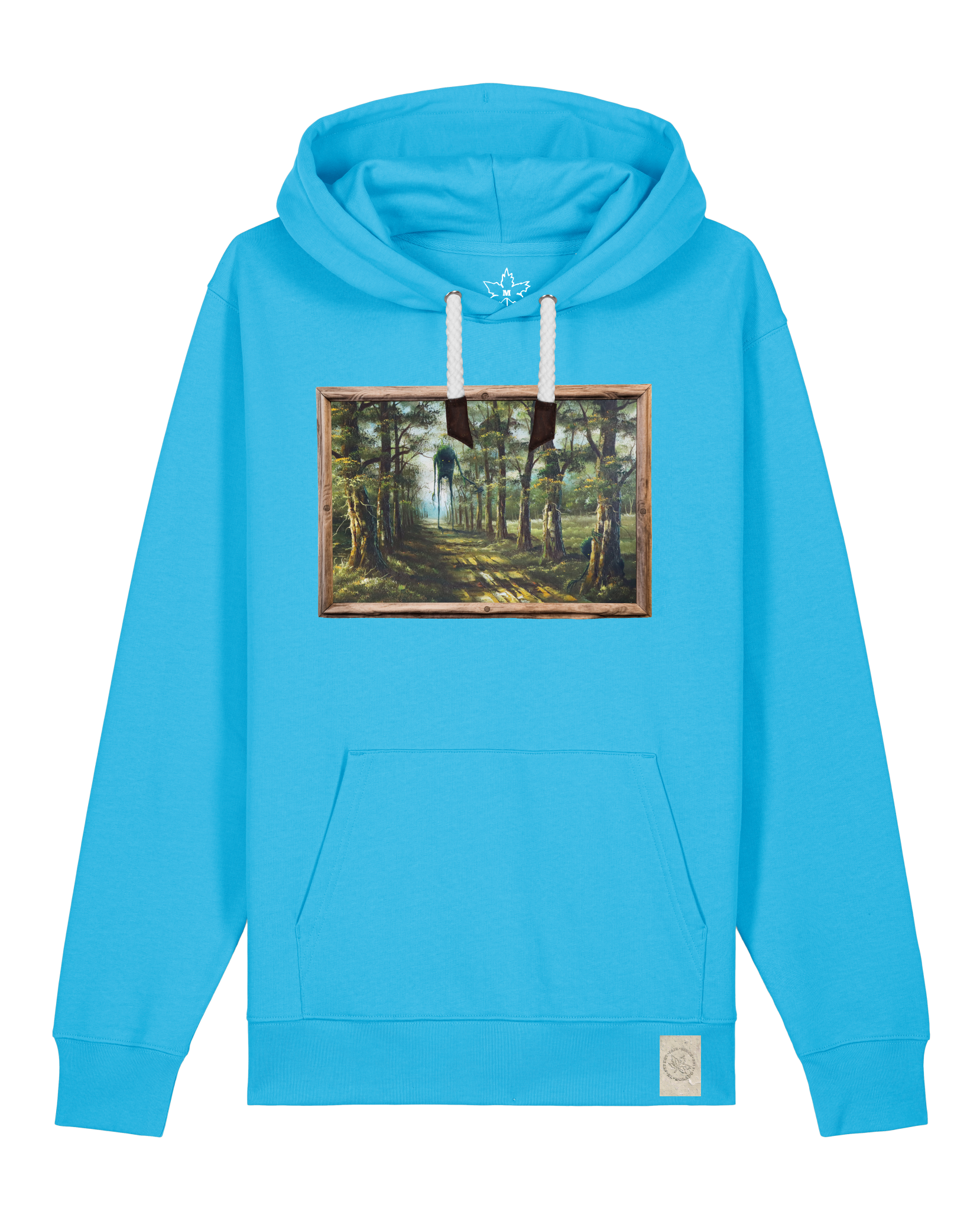 bio-unisex-medium fit-hoodie-wandertag-stsu177-wasserblau-weiße kordel-front