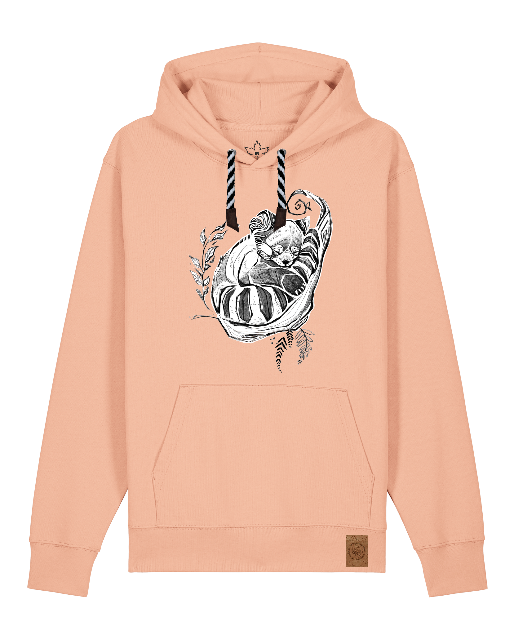 bio-unisex-medium fit-hoodie-waschbärchen-stsu177-agyptische keramik-sw kordel-front