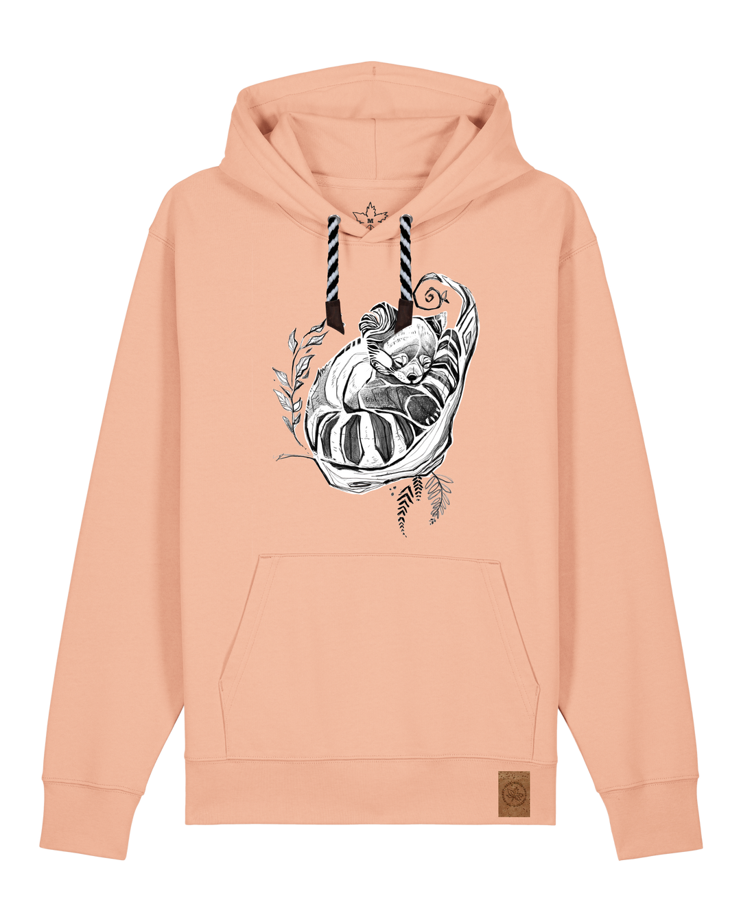 bio-unisex-medium fit-hoodie-waschbärchen-stsu177-agyptische keramik-sw kordel-front
