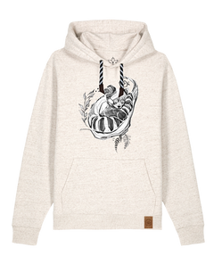 bio-unisex-medium fit-hoodie-waschbärchen-stsu177-elbsandstein-sw kordel-front