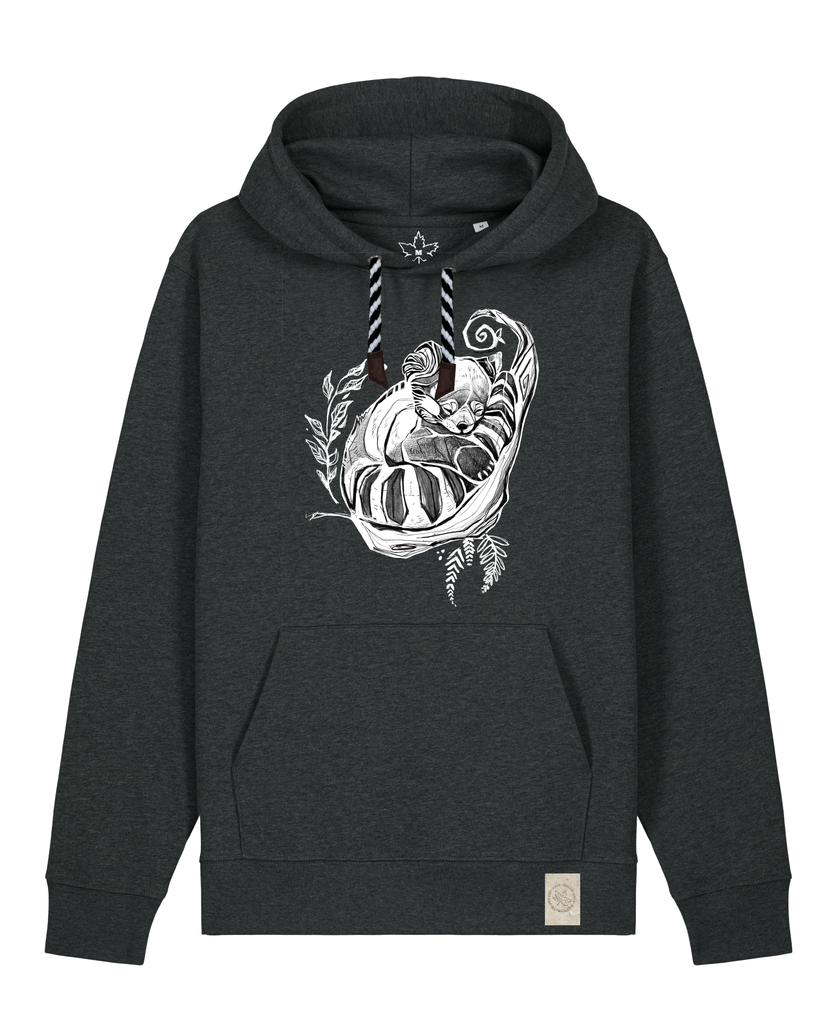 bio-unisex-medium fit-hoodie-waschbärchen-stsu177-elephant-sw kordel-front