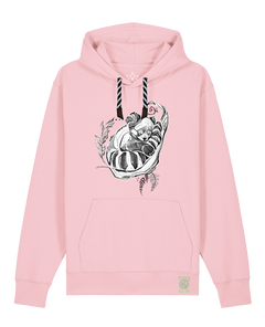 bio-unisex-medium fit-hoodie-waschbärchen-stsu177-flamingo-sw kordel-front