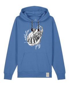 bio-unisex-medium fit-hoodie-waschbärchen-stsu177-hortensie-sw kordel-front