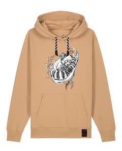 bio-unisex-medium fit-hoodie-waschbärchen-stsu177-meersand-sw kordel-front