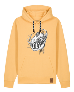 bio-unisex-medium fit-hoodie-waschbärchen-stsu177-senfkorn-sw kordel-front