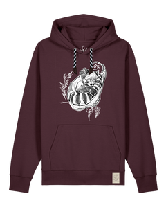 bio-unisex-medium fit-hoodie-waschbärchen-stsu177-zartbitter-sw kordel-front