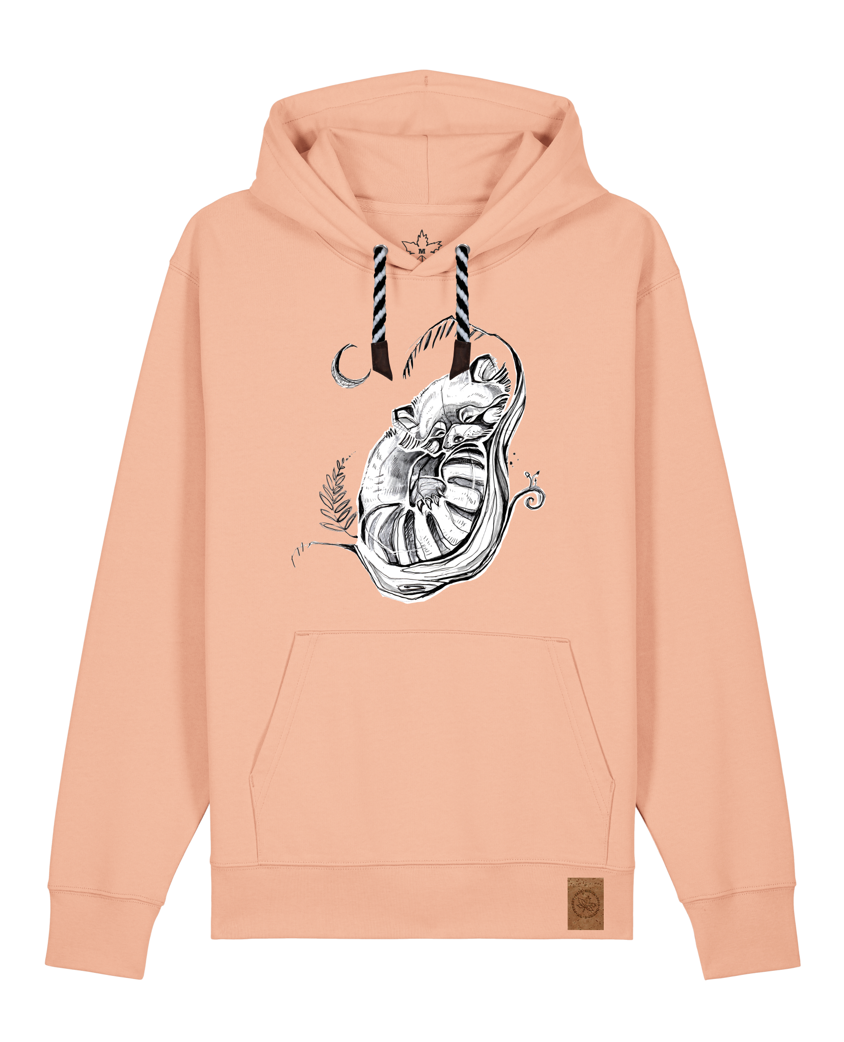bio-unisex-medium fit-hoodie-waschbärchen 2-stsu177-agyptische keramik-sw kordel-front