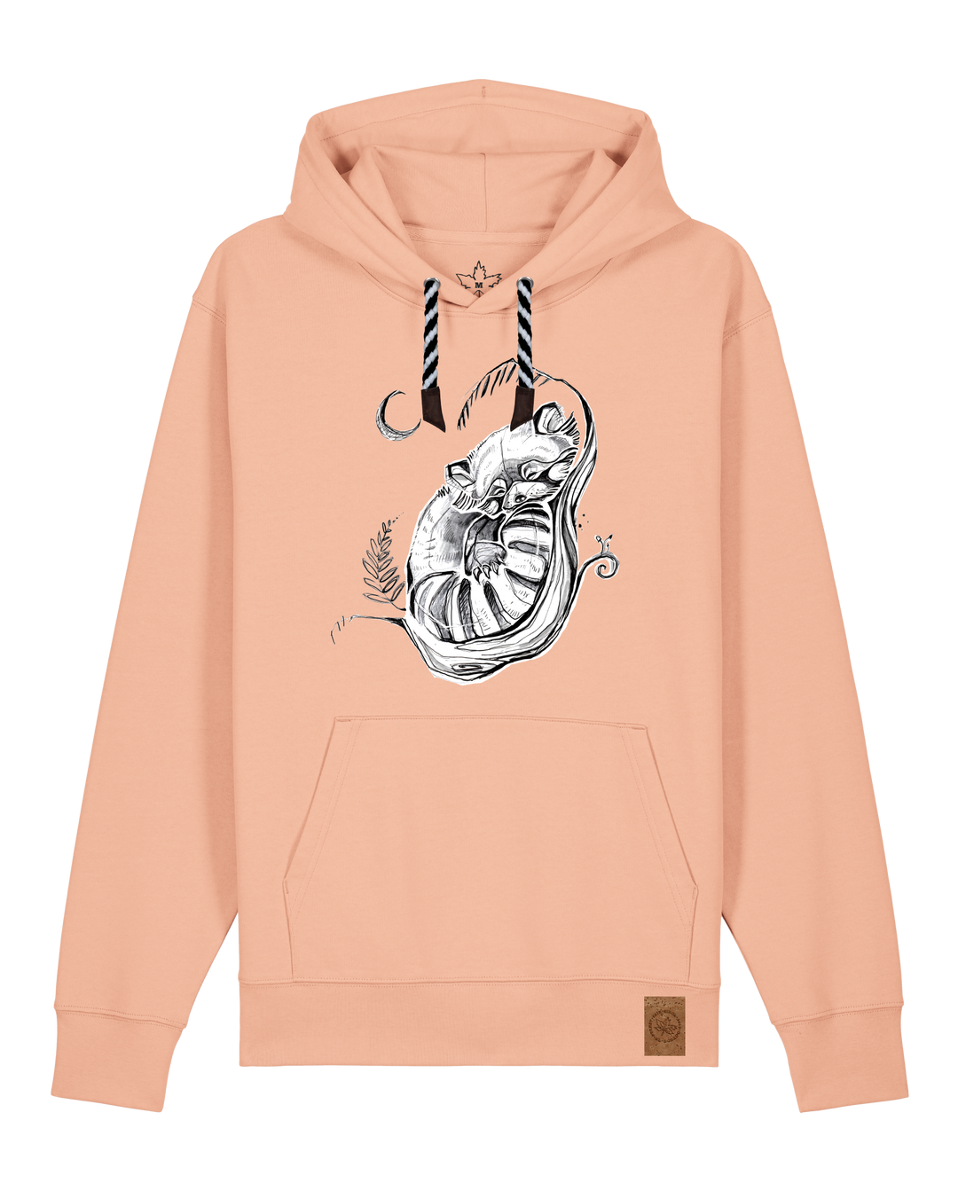 bio-unisex-medium fit-hoodie-waschbärchen 2-stsu177-agyptische keramik-sw kordel-front