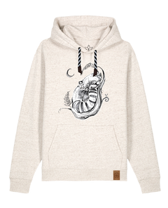 bio-unisex-medium fit-hoodie-waschbärchen 2-stsu177-elbsandstein-sw kordel-front