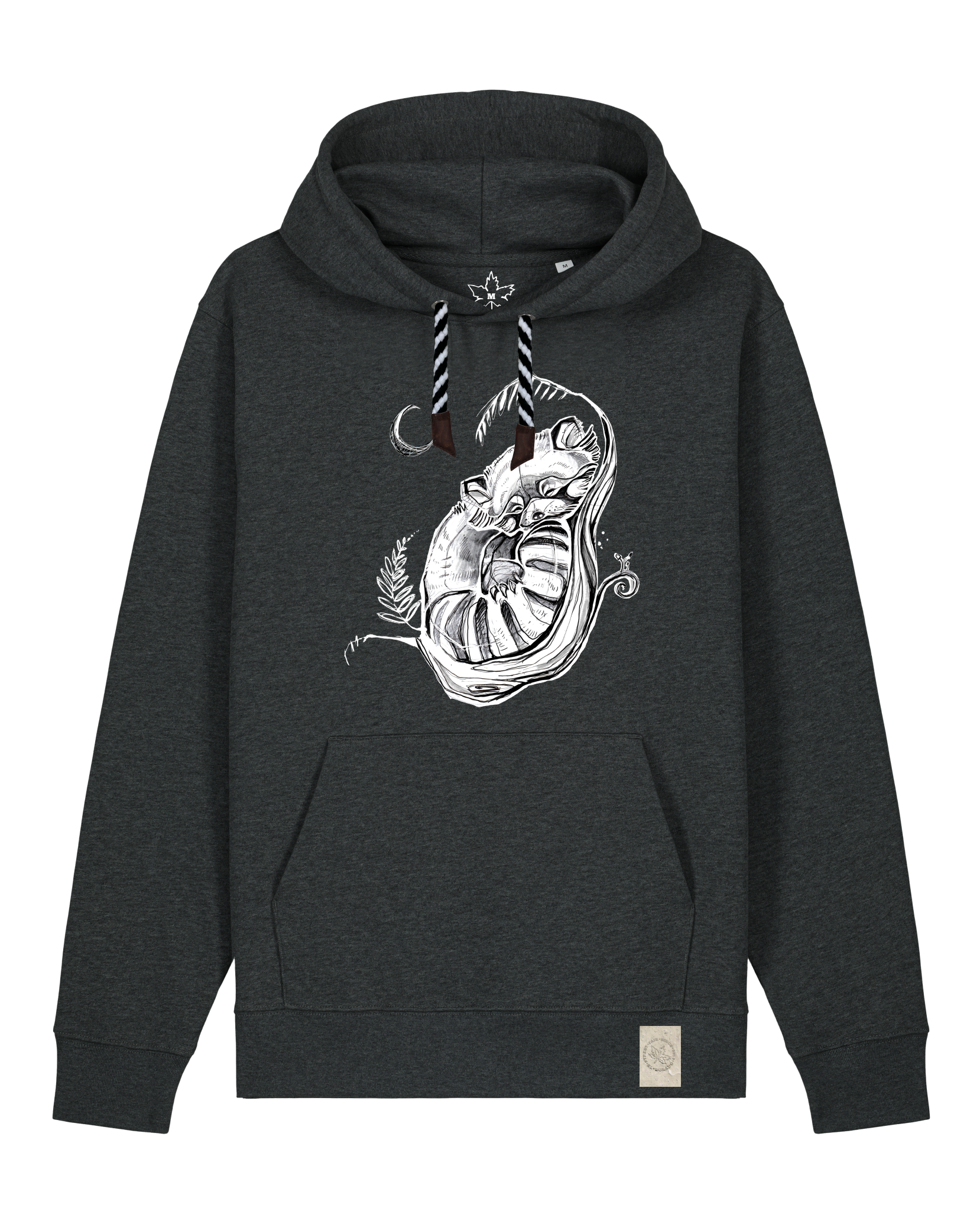 bio-unisex-medium fit-hoodie-waschbärchen 2-stsu177-elephant-sw kordel-front