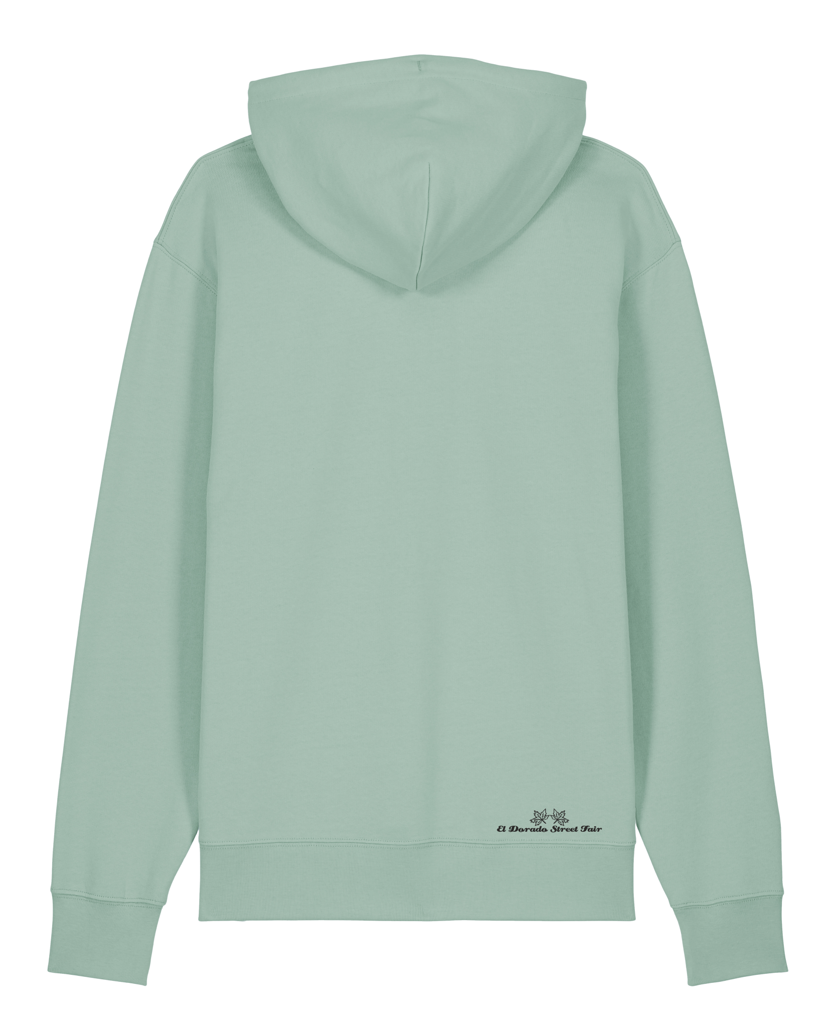 bio-unisex-medium fit-hoodie-waschbärchen 2-stsu177-eukalyptus-sw kordel-back