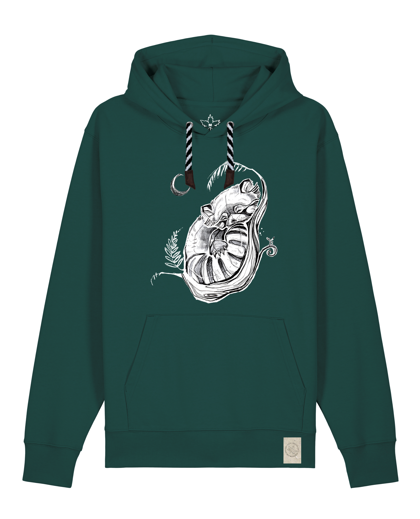 bio-unisex-medium fit-hoodie-waschbärchen 2-stsu177-spirulina-sw kordel-front