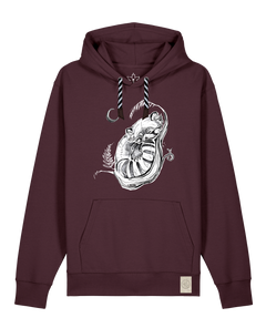 bio-unisex-medium fit-hoodie-waschbärchen 2-stsu177-zartbitter-sw kordel-front