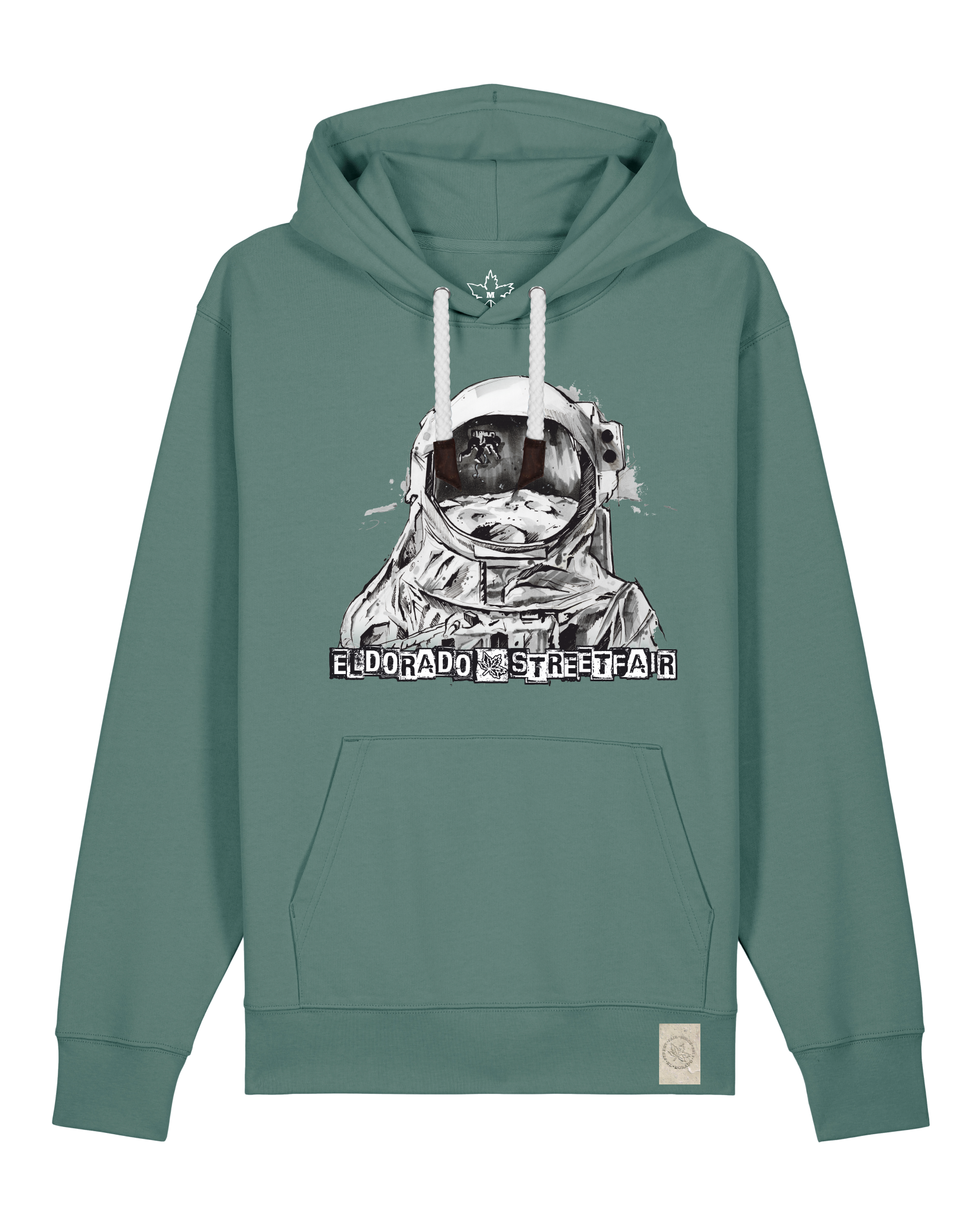 bio-unisex-medium fit-hoodie-weightless-stsu177-blautanne-weiße kordel-front