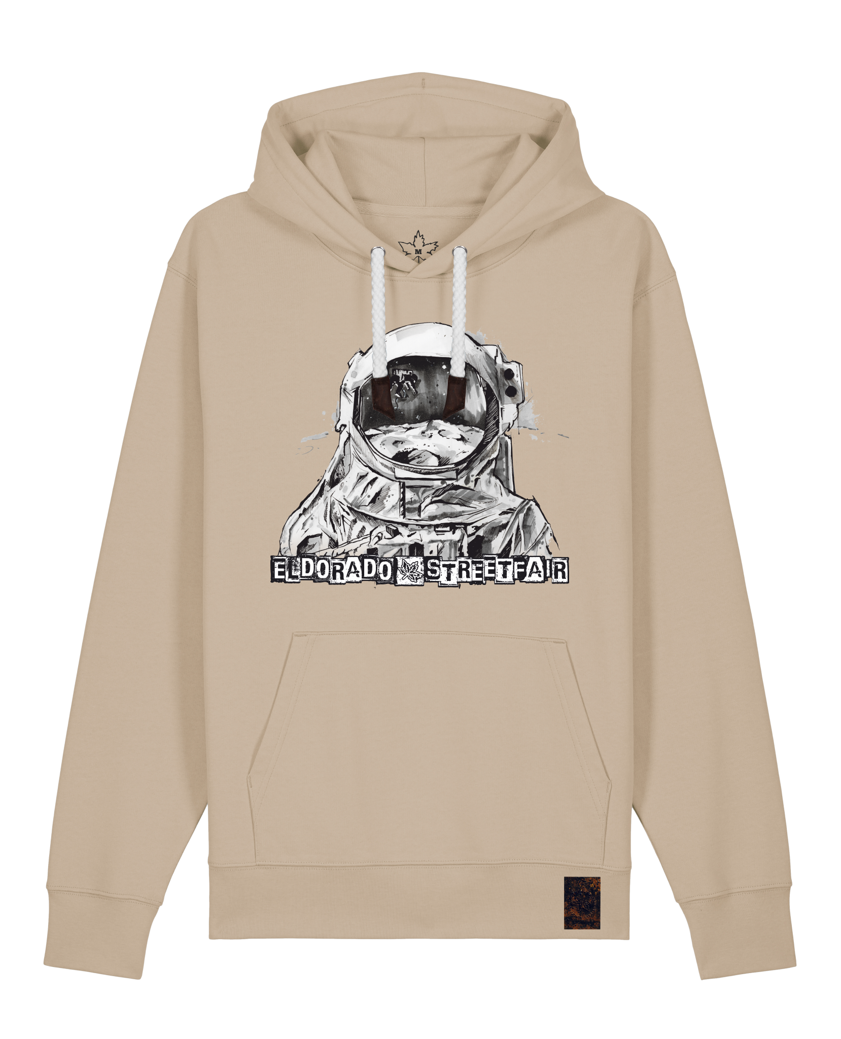 bio-unisex-medium fit-hoodie-weightless-stsu177-treibsand-weiße kordel-front