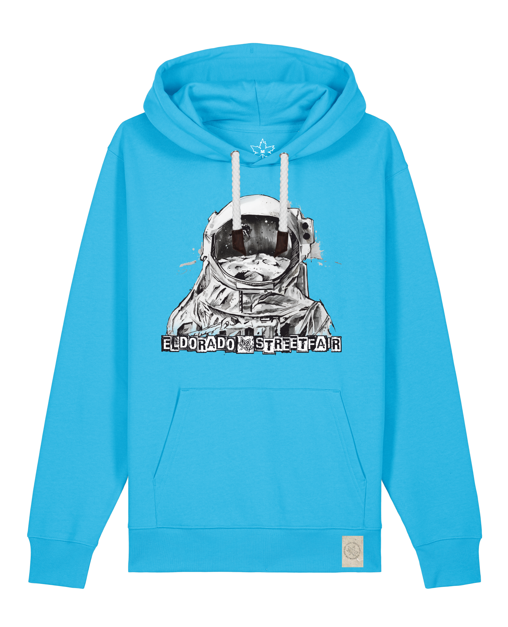 bio-unisex-medium fit-hoodie-weightless-stsu177-wasserblau-weiße kordel-front