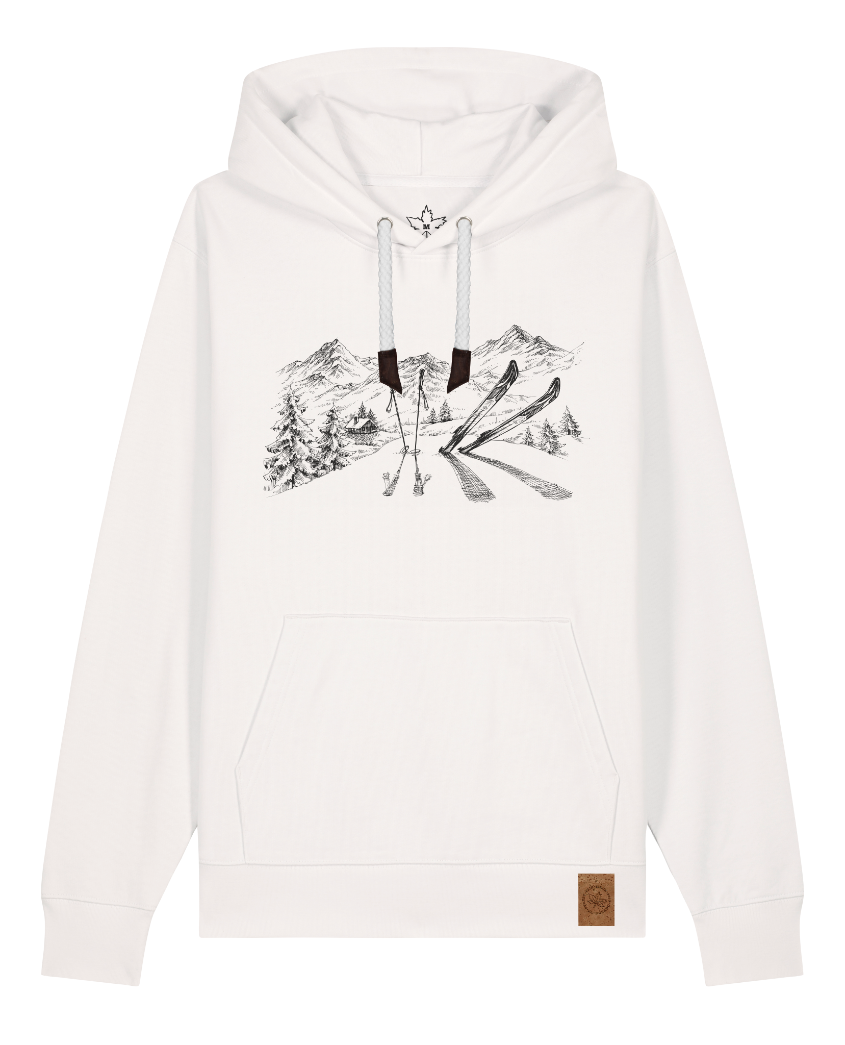 bio-unisex-medium fit-hoodie-winterland-stsu177-bio ei-weiße kordel-front