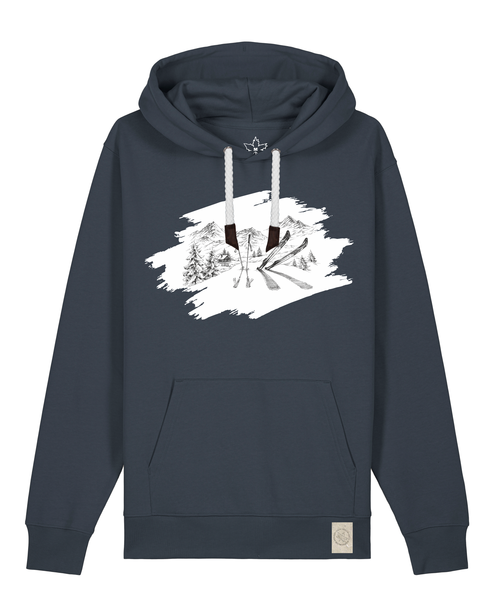 bio-unisex-medium fit-hoodie-winterland-stsu177-blaubeernacht-weiße kordel-front