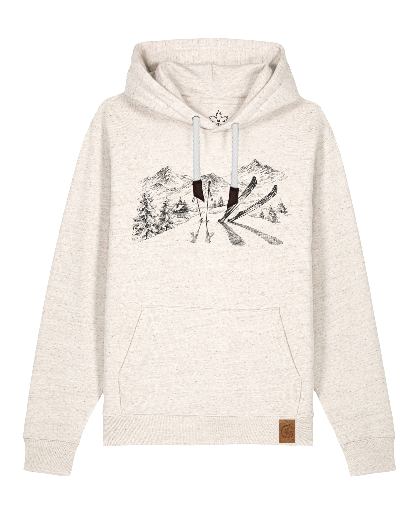 bio-unisex-medium fit-hoodie-winterland-stsu177-elbsandstein-weiße kordel-front