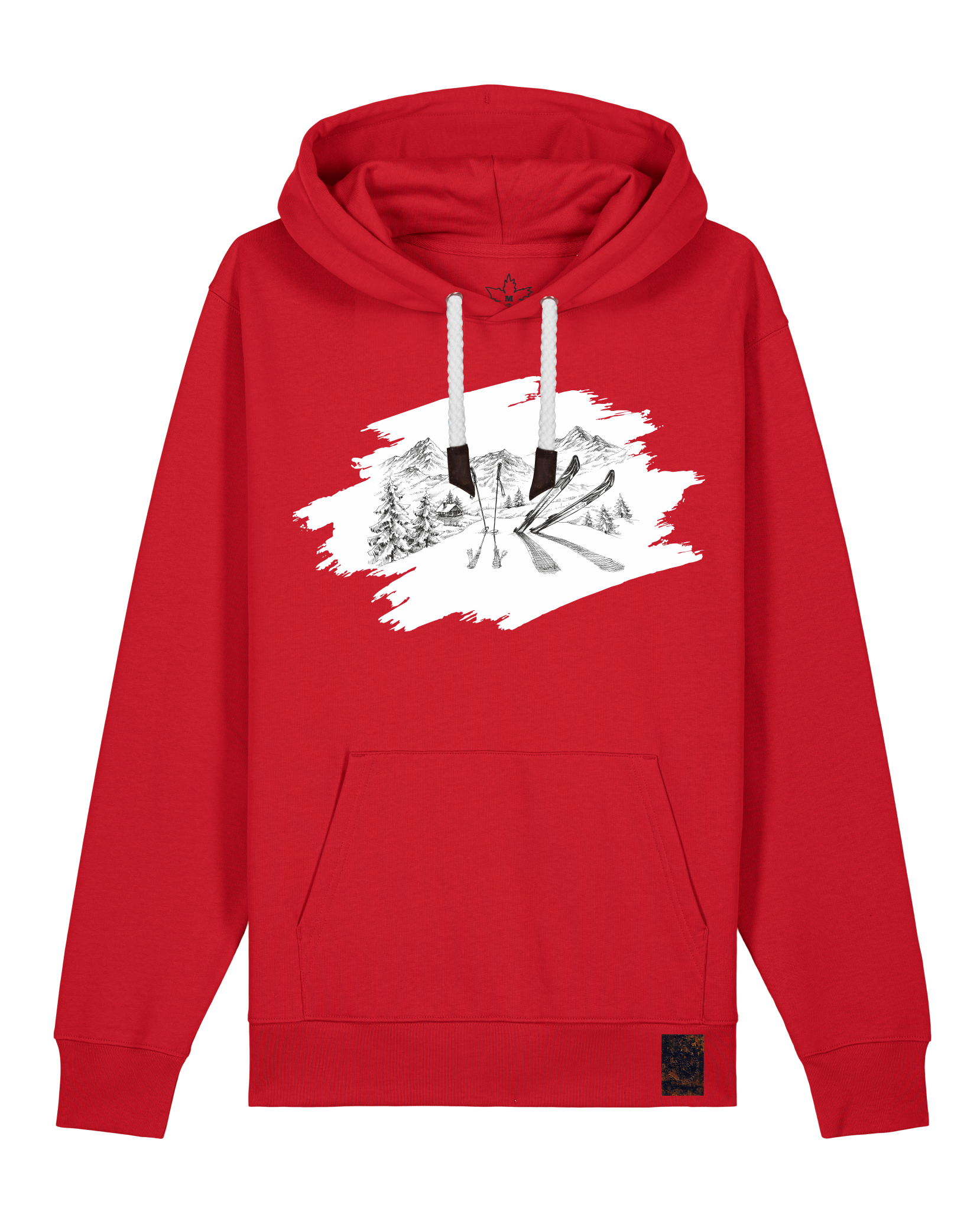 bio-unisex-medium fit-hoodie-winterland-stsu177-erdbeere-weiße kordel-front