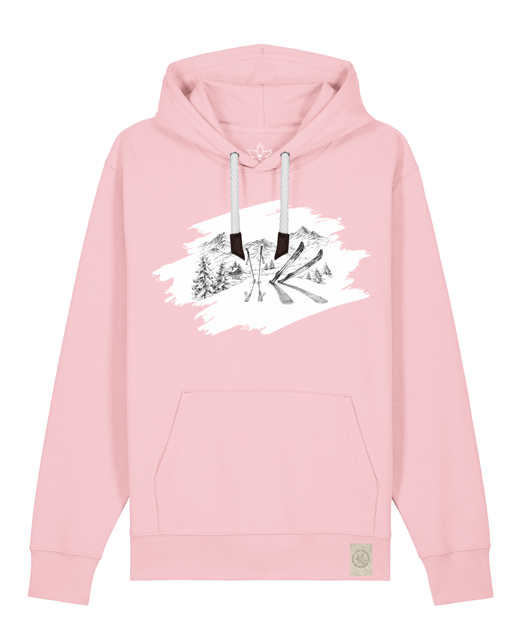 bio-unisex-medium fit-hoodie-winterland-stsu177-flamingo-weiße kordel-front