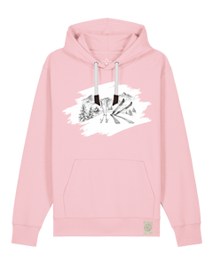 bio-unisex-medium fit-hoodie-winterland-stsu177-flamingo-weiße kordel-front