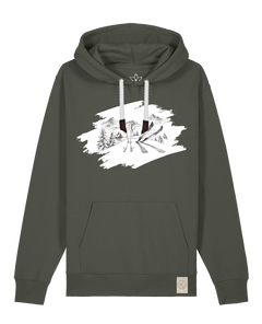 bio-unisex-medium fit-hoodie-winterland-stsu177-grunkohl-weiße kordel-front