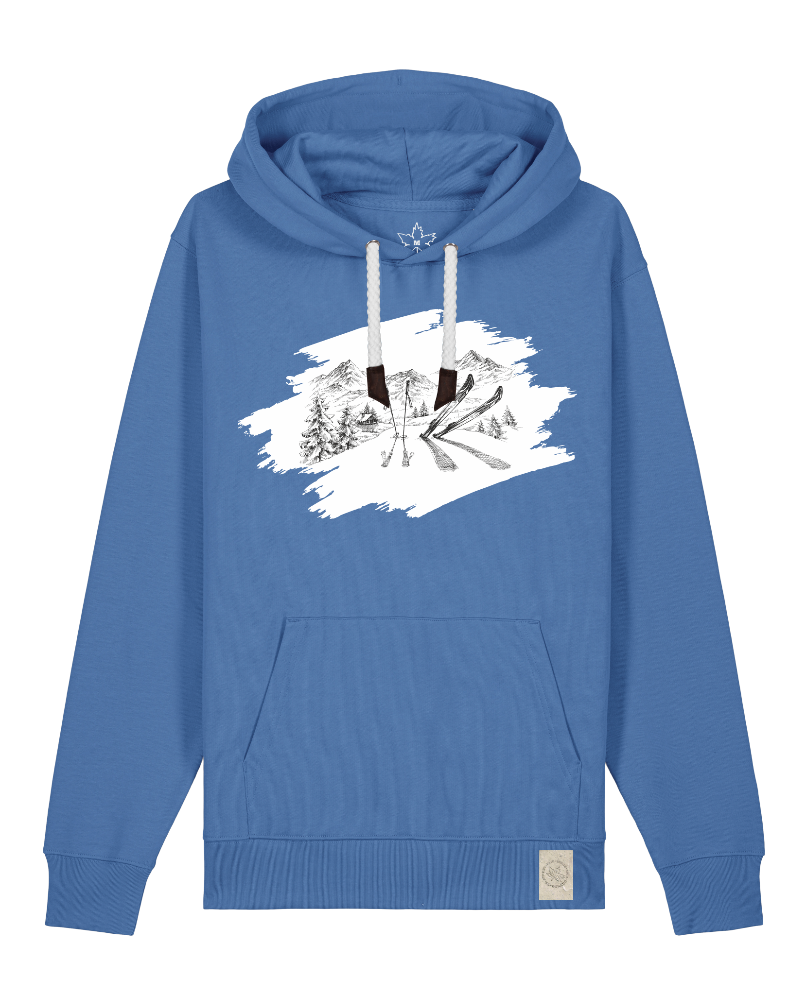bio-unisex-medium fit-hoodie-winterland-stsu177-hortensie-weiße kordel-front