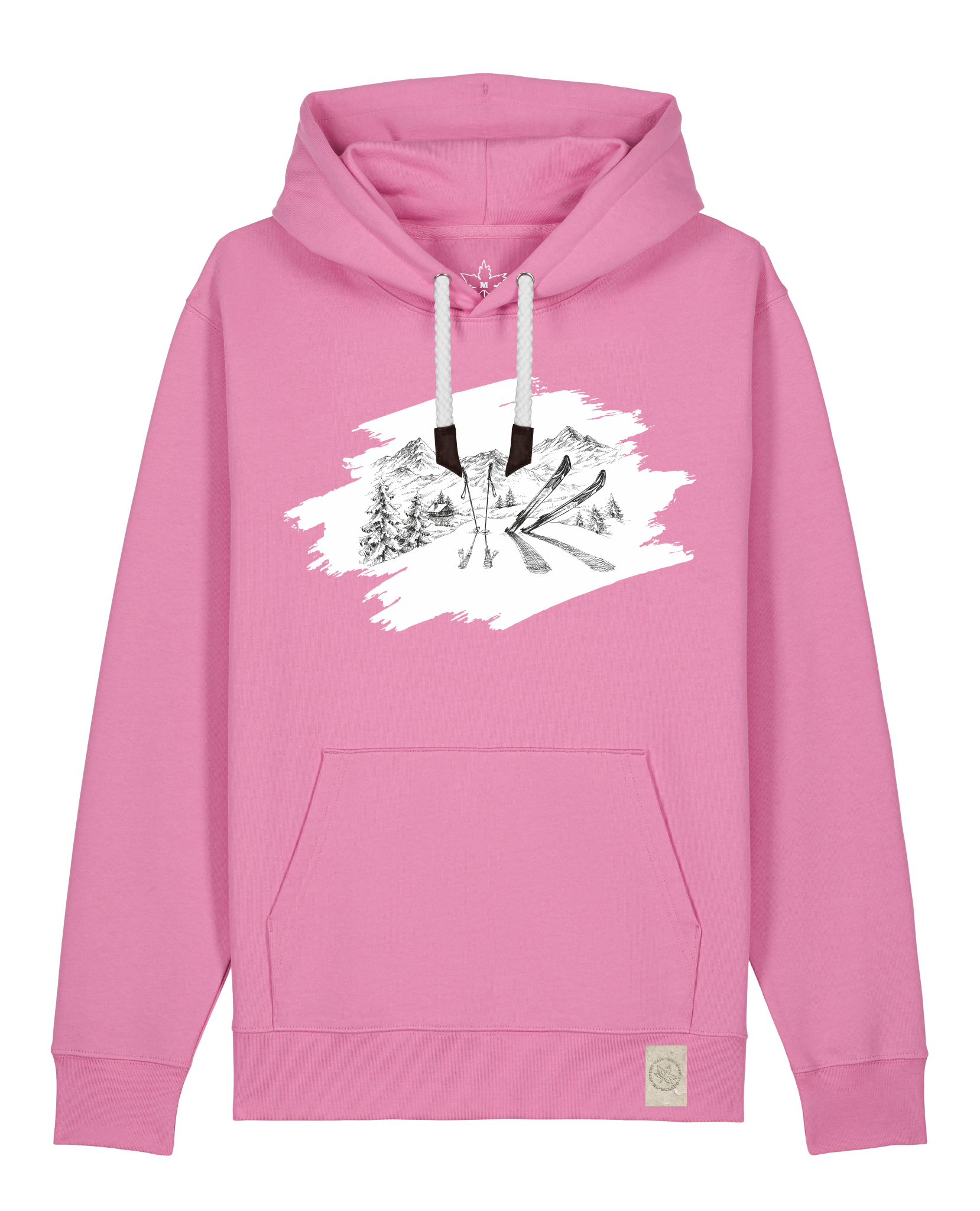 bio-unisex-medium fit-hoodie-winterland-stsu177-kaugummi-weiße kordel-front