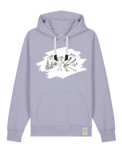 bio-unisex-medium fit-hoodie-winterland-stsu177-lavender-weiße kordel-front