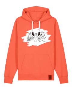 bio-unisex-medium fit-hoodie-winterland-stsu177-mandarine-weiße kordel-front