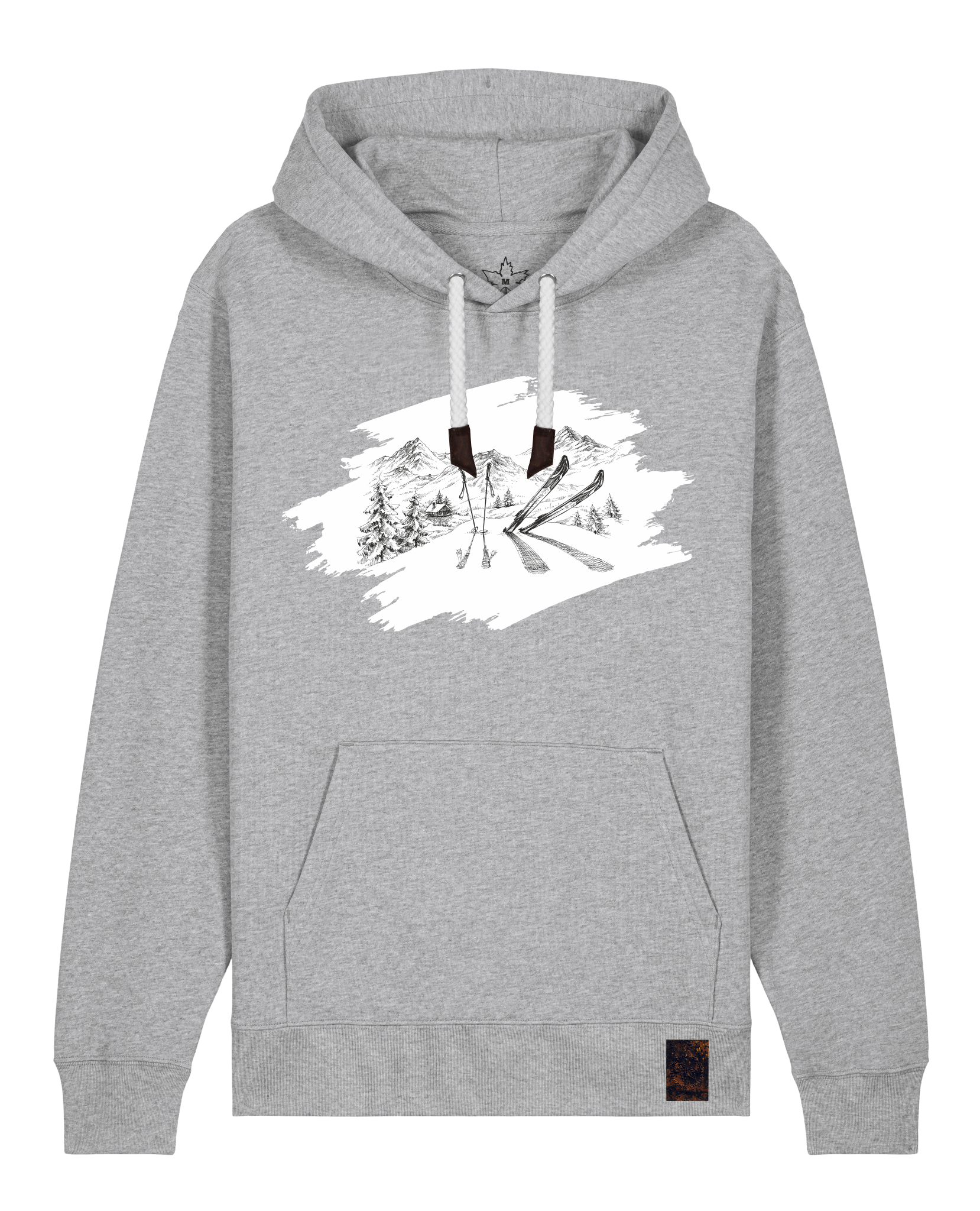 bio-unisex-medium fit-hoodie-winterland-stsu177-mausgrau-weiße kordel-front
