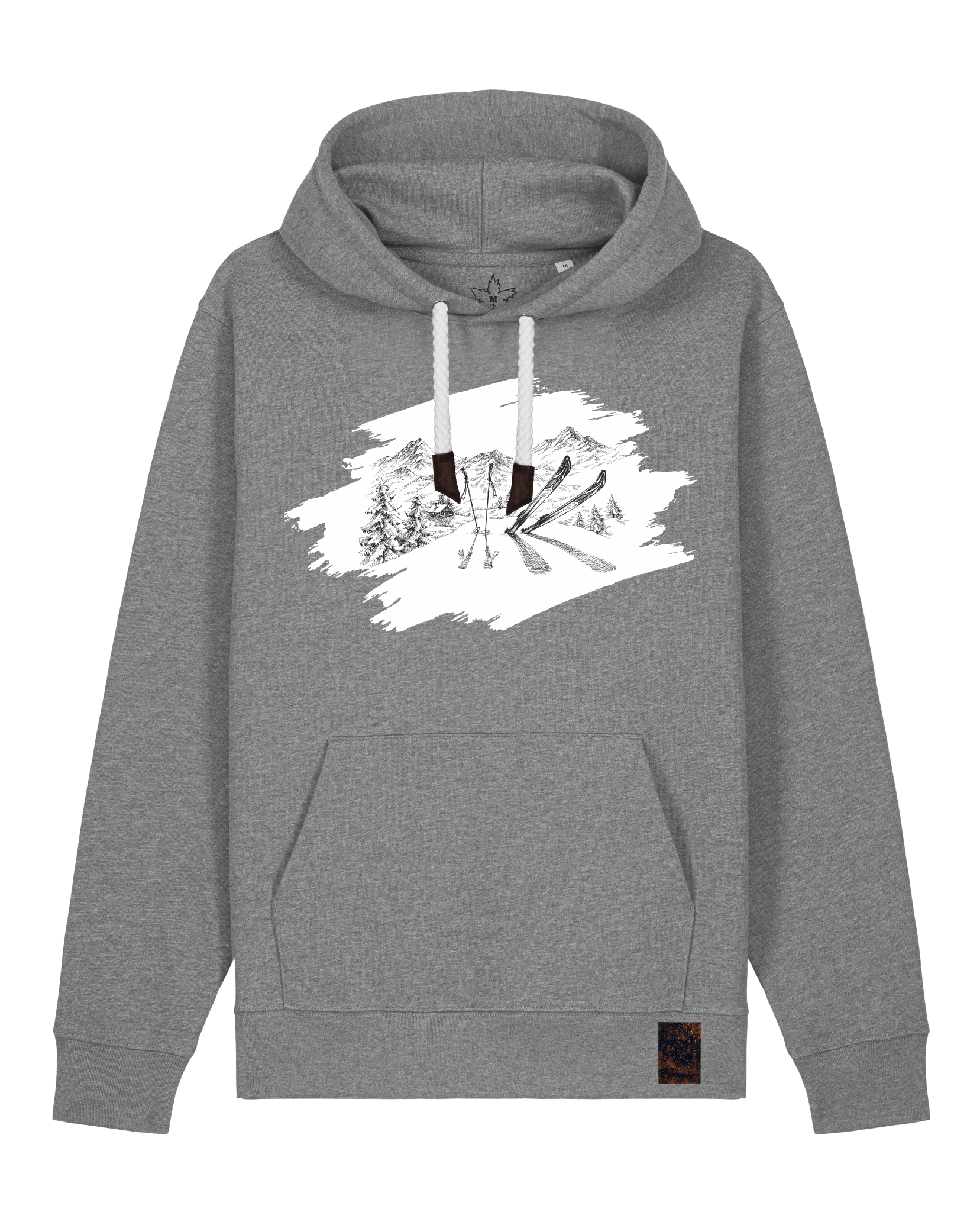 bio-unisex-medium fit-hoodie-winterland-stsu177-opossum-weiße kordel-front