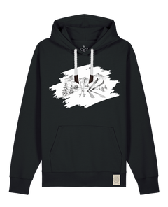 bio-unisex-medium fit-hoodie-winterland-stsu177-schwarz-weiße kordel-front