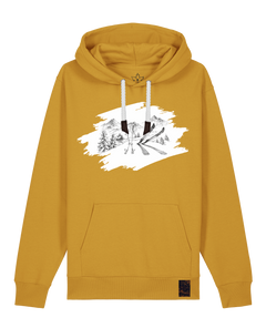bio-unisex-medium fit-hoodie-winterland-stsu177-senf-weiße kordel-front