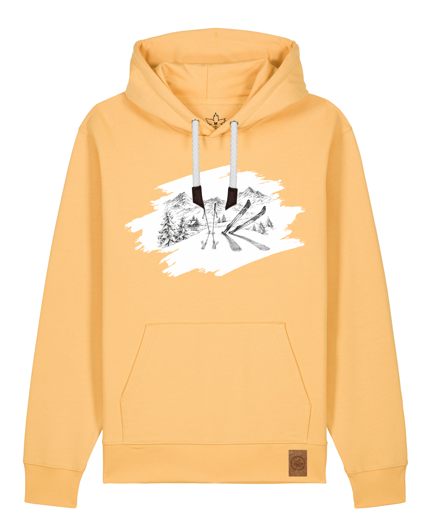 bio-unisex-medium fit-hoodie-winterland-stsu177-senfkorn-weiße kordel-front