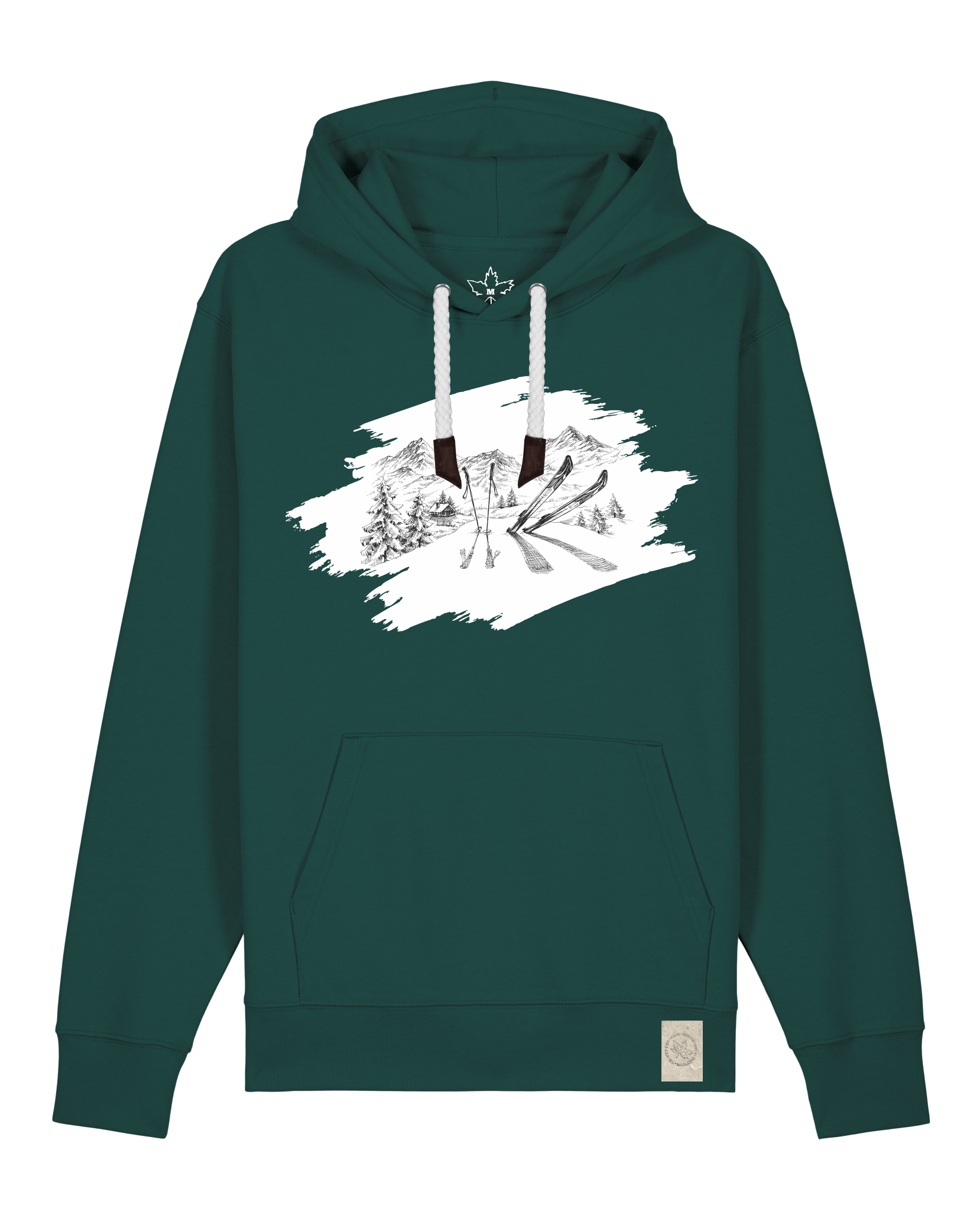 bio-unisex-medium fit-hoodie-winterland-stsu177-spirulina-weiße kordel-front