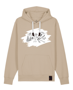 bio-unisex-medium fit-hoodie-winterland-stsu177-treibsand-weiße kordel-front
