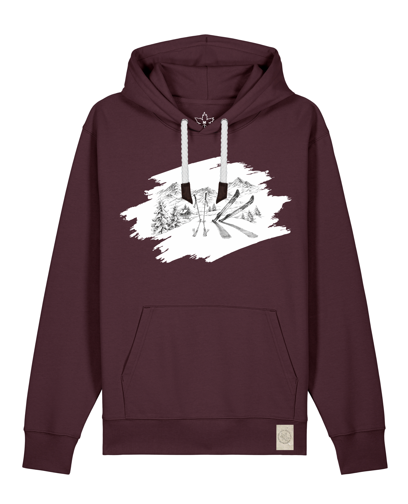 bio-unisex-medium fit-hoodie-winterland-stsu177-zartbitter-weiße kordel-front