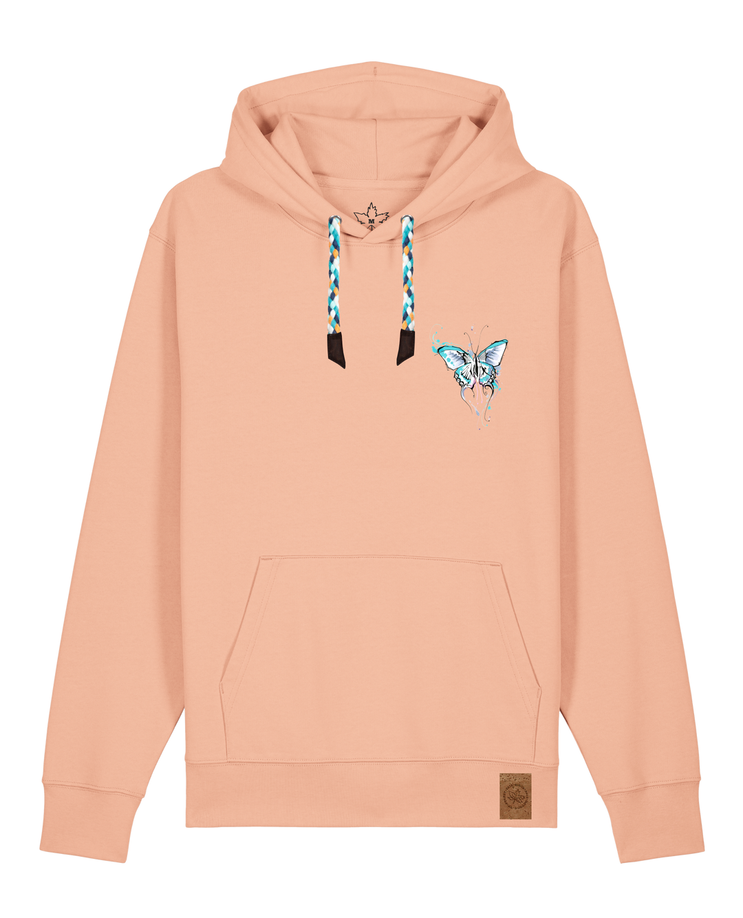 bio-unisex-medium fit-hoodie-witchout words (backprint)-stsu177-agyptische keramik-blaue kordel-front