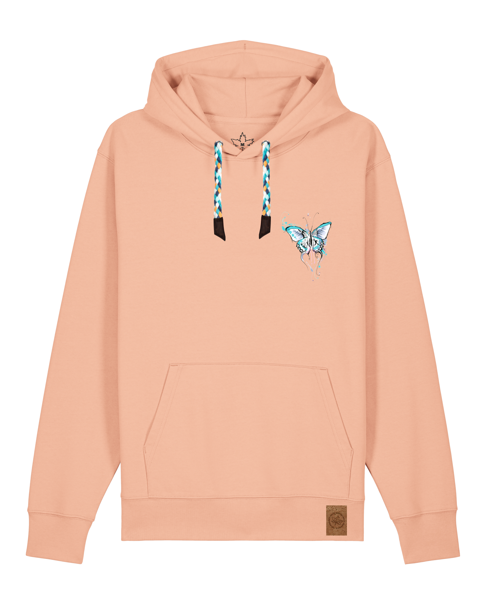 bio-unisex-medium fit-hoodie-witchout words (backprint)-stsu177-agyptische keramik-blaue kordel-front