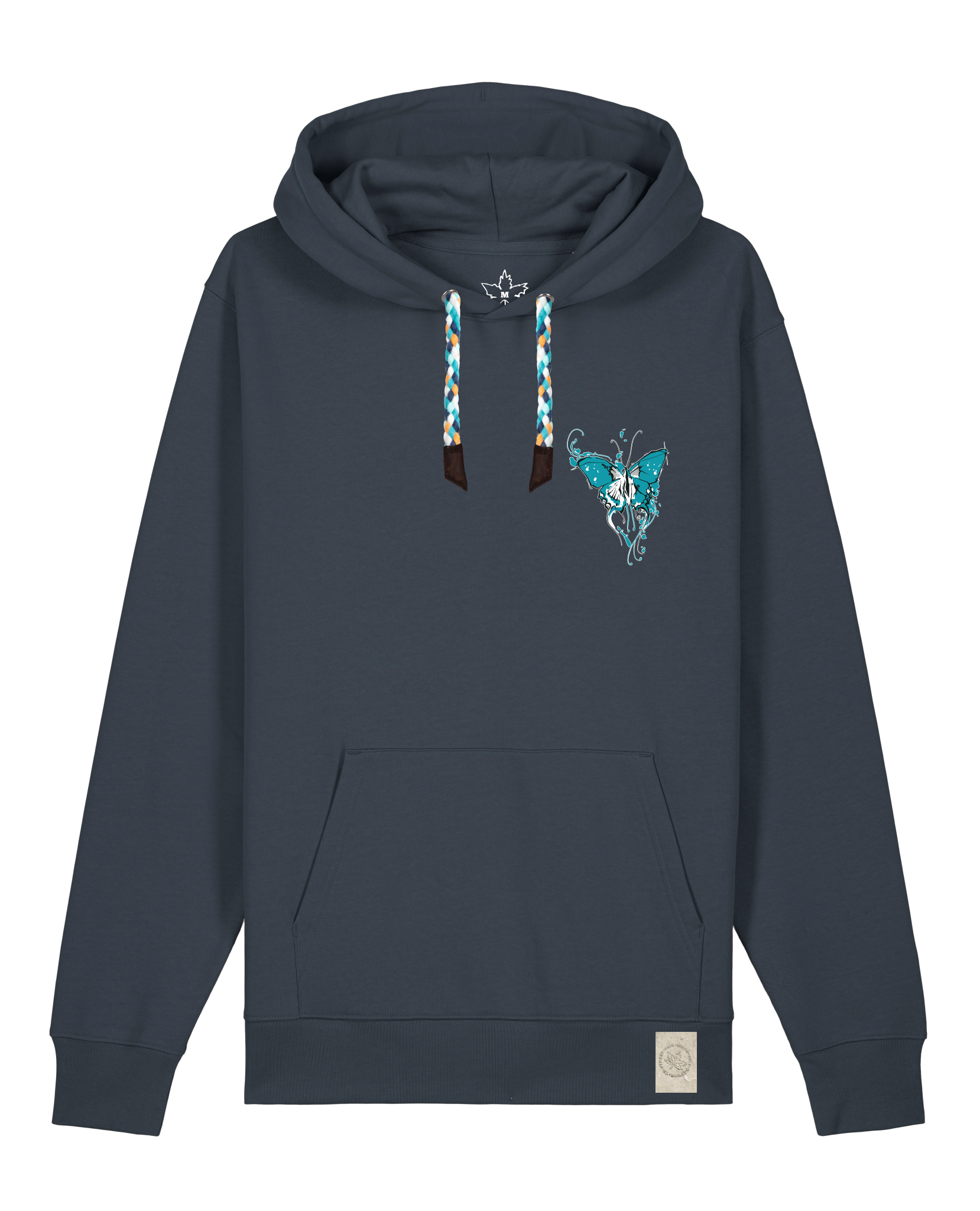 bio-unisex-medium fit-hoodie-witchout words (backprint)-stsu177-blaubeernacht-blaue kordel-front